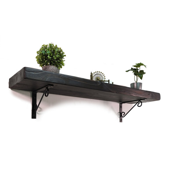 ClassicLiving Wooden Rustic Shelf With Bracket WOP 170Mm 7 Inches